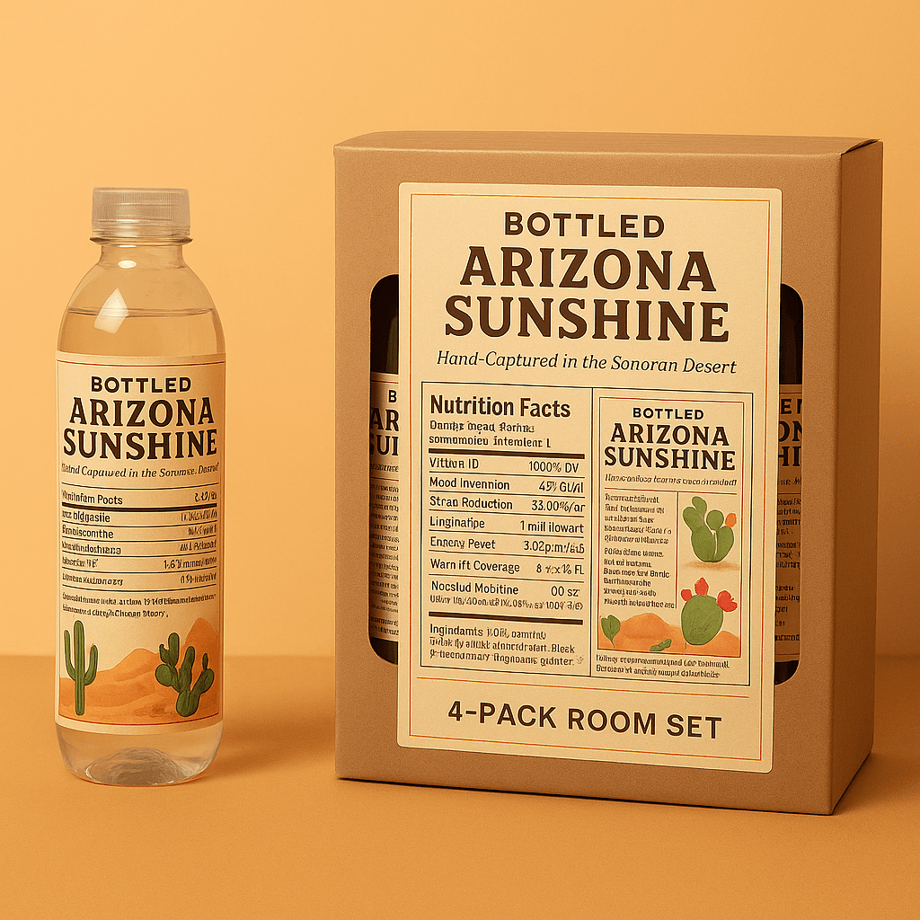 Arizona Bottled Sunshine - Single bottle and 4-Pack Room Set
